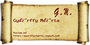 Győrffy Márta névjegykártya